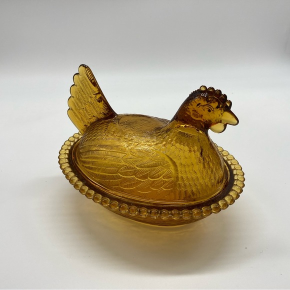 Indiana Glass Accents Indiana Glass Amber Nesting Hen Candy Dish Poshmark